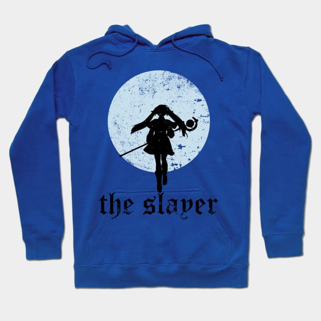 A design featuring Frieren the elf girl character as Frieren the Slayer with full moon background from Sousou no Frieren Frieren Beyond Journeys End or Frieren at the Funeral anime fall 2023 SNF49 Hoodie by Animangapoi